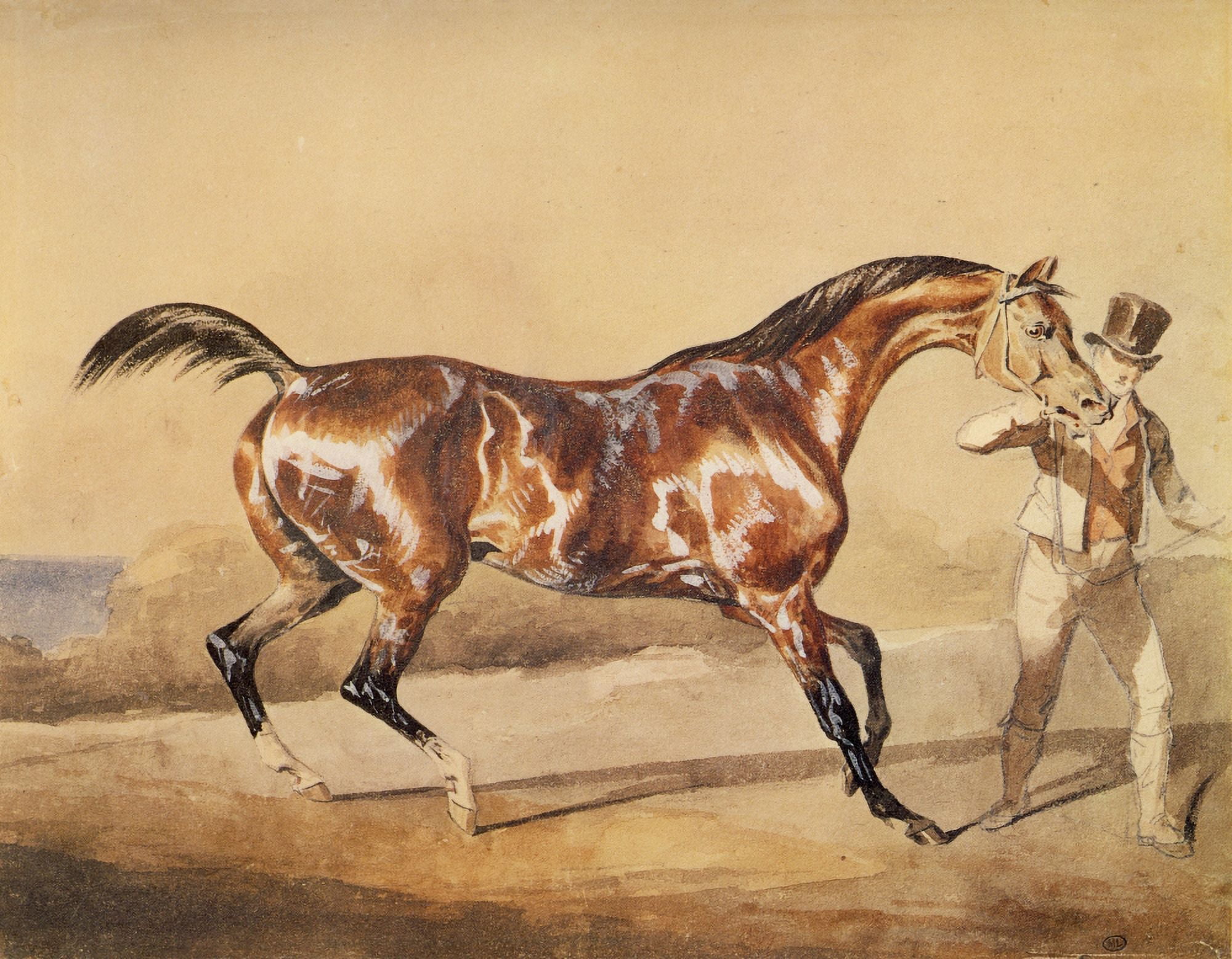 Race horse held by the bridle Canvas Art - Thodore Gricault (18 x 24)