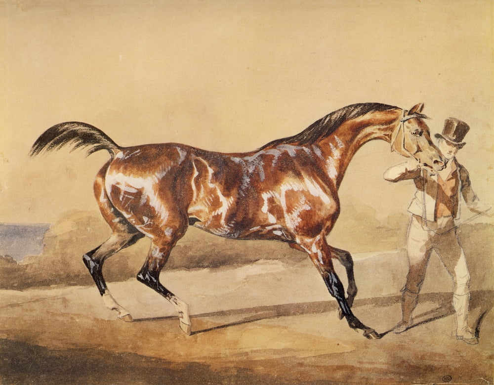 Race horse held by the bridle Canvas Art - Thodore Gricault (24 x 36)