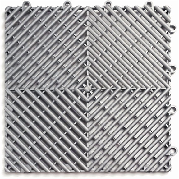 RaceDeck Free-Flow Interlocking Garage Flooring Tiles, Non-Slip, Self-Draining, Heavy-Duty, High-Impact Copolymer, Easy Install (Black, 12 Pack of 12 x 12" Tiles)
