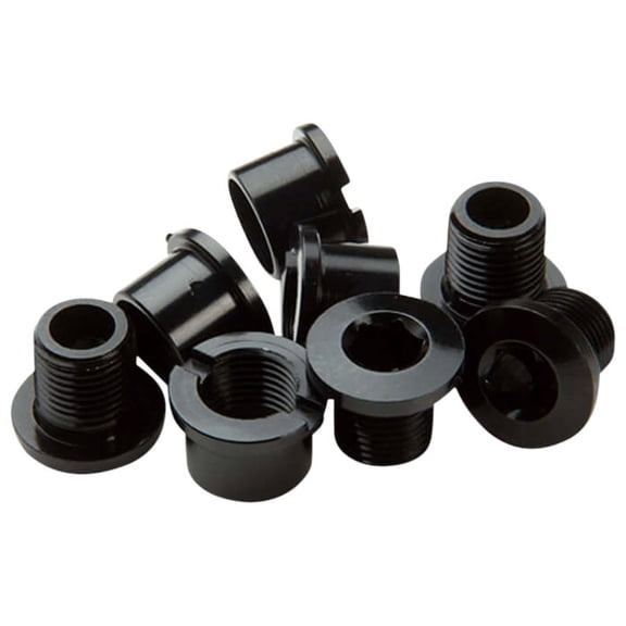 RaceFace Chainring Bolt/Nut Set - M8 x 8.5mm, Hex, Aluminum, Black, Set of 4