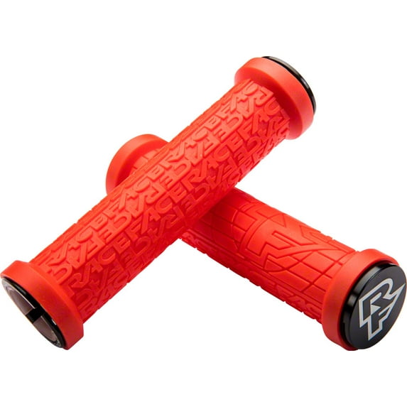 RaceFace Grippler Grips Red Lock-On 33mm 137mm Round Dual Clamp Ramped Profile