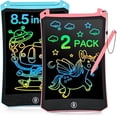 thumbnail image 1 of RaceGT 2 Pack LCD Writing Tablet, 8.5 inch Reusable Drawing Pad for Kids, Coloring Screen Doodle Board, Travel Essentials Activities Toy for 3 4 5 Years Old, Toddler Gifts for Girls Boys, Pink & Blue, 1 of 13