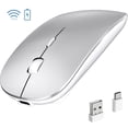thumbnail image 1 of RaceGT Bluetooth Mouse for MacBook Pro/Air, Wireless Rechargeable Portable Silent Mouse for Laptop, BT5.4 & USB C & USB A Tri-Mode Cordless Mice for MacBook, Mac, PC, Desktop and Multi-Device-Silver, 1 of 9