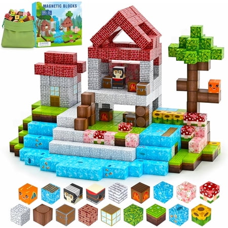RaceGT Magnetic Blocks, 100pcs Magnet Tiles Building Set for Boys & Girls, Magnetic Cubes Toys, STEM Montessori Sensory Toys for Kids, Birthday Festival Gifts for Kids ages 3+ Years Old (Building)