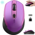 thumbnail image 1 of RaceGT USB C Wireless Computer Mouse, 2.4G Silent Cordless Mouse for Laptop, Type C Portable Mouse with 6 Buttons and 3 Adjustable DPI for Laptop, Deskbtop, MacBook, PC, Purple, 1 of 8
