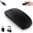thumbnail image 1 of RaceGT USB C Wireless Mouse for MacBook Pro/Air, Rechargeable Portable Silent Mouse for Laptop, USB C & USB A Dual Mode Receiver Cordless Mice for MacBook, Mac, PC, Chromebook and Multi-Device-Black, 1 of 8