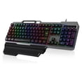 thumbnail image 1 of RaceGT Wired Gaming Keyboard, Colorful LED Backlit Anti-ghosting Computer Keyboard with Wrist Rest, Spill-Resistant Design, Multimedia Keys, Quiet Ergonomic Keyboard for Windows Laptop PC Mac, 1 of 7
