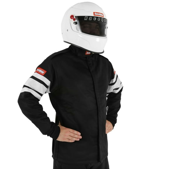 RaceQuip 121000RQP 120 Series Driving Jacket SFI 3.2A/5 Black/White Stripe 5XL