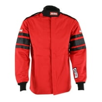 RaceQuip 121015RQP 120 Series Driving Jacket SFI 3.2A/5 Red/Black Stripe Large