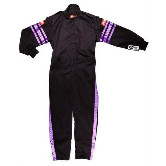 RaceQuip 1950591RQP Pro-1 Driving Suit SFI 3.2A/1 Black/Purple Stripe Youth XS
