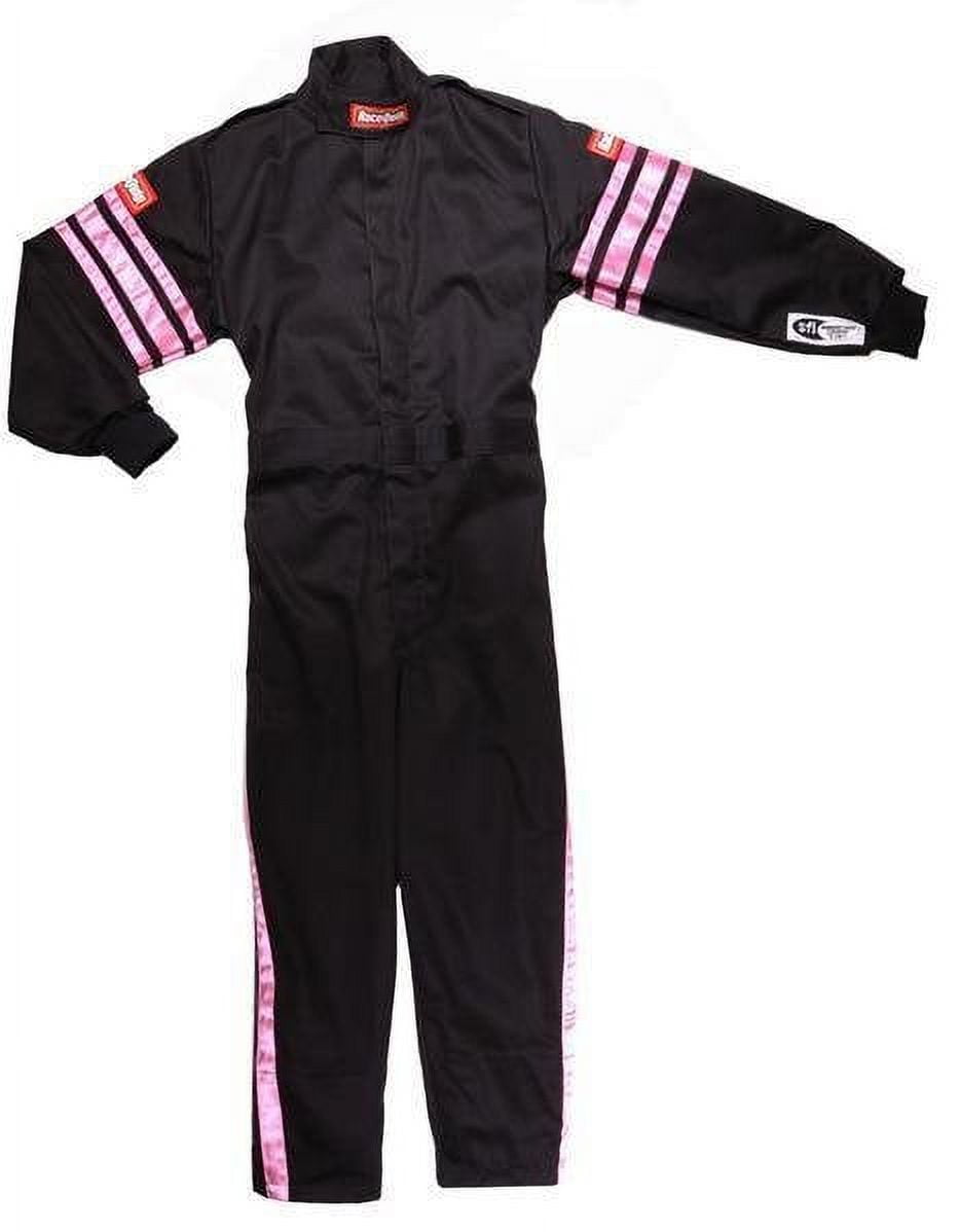 RaceQuip 1950891RQP Pro-1 Driving Suit SFI 3.2A/1 Black/Pink Stripe Youth XS