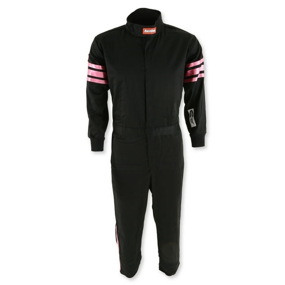 RaceQuip 1950897RQP Pro-1 Driving Suit SFI 3.2A/1 Black/Pink Stripe Youth 2XL