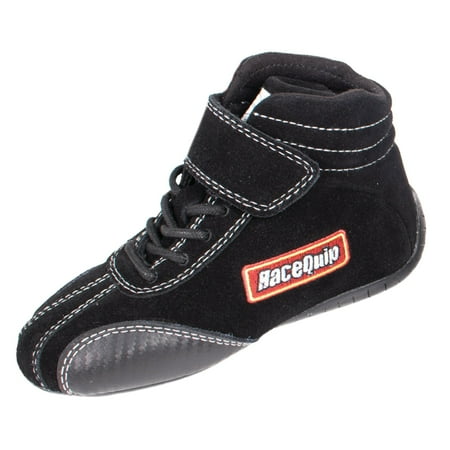 RaceQuip 30400906RQP Euro Carbon L Driving Shoes - SFI 3.3/5 - Toddler 6 - Black