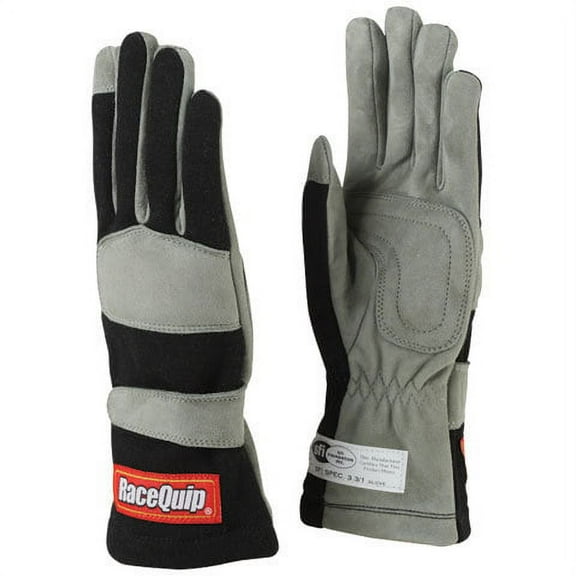RaceQuip® 351003RQP 351 Series Driving Gloves - SFI 3.3/1 - Black/Gray - Medium
