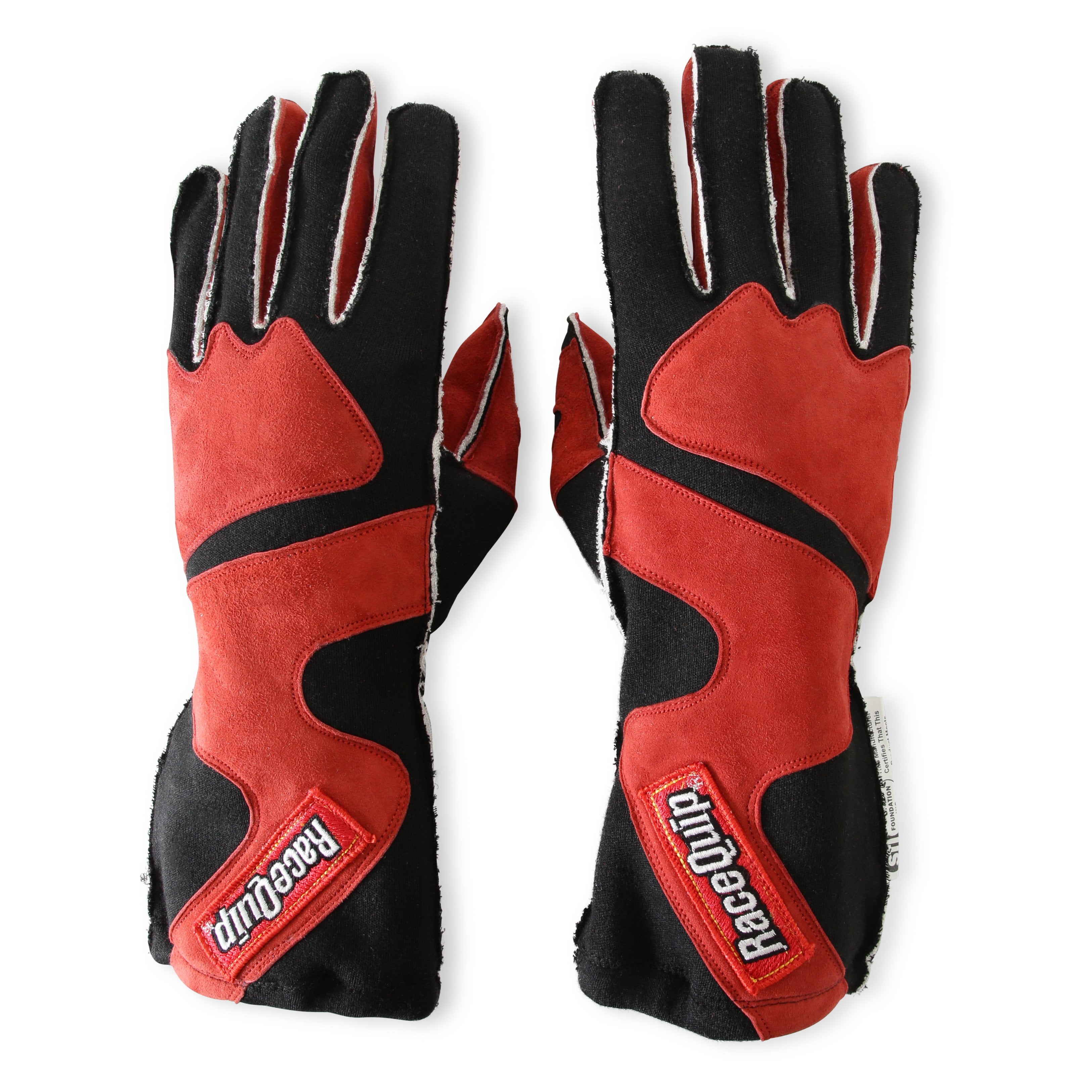 RaceQuip 356102RQP 356 Series Driving Gloves - SFI 3.3/5 - Red/Black - Small