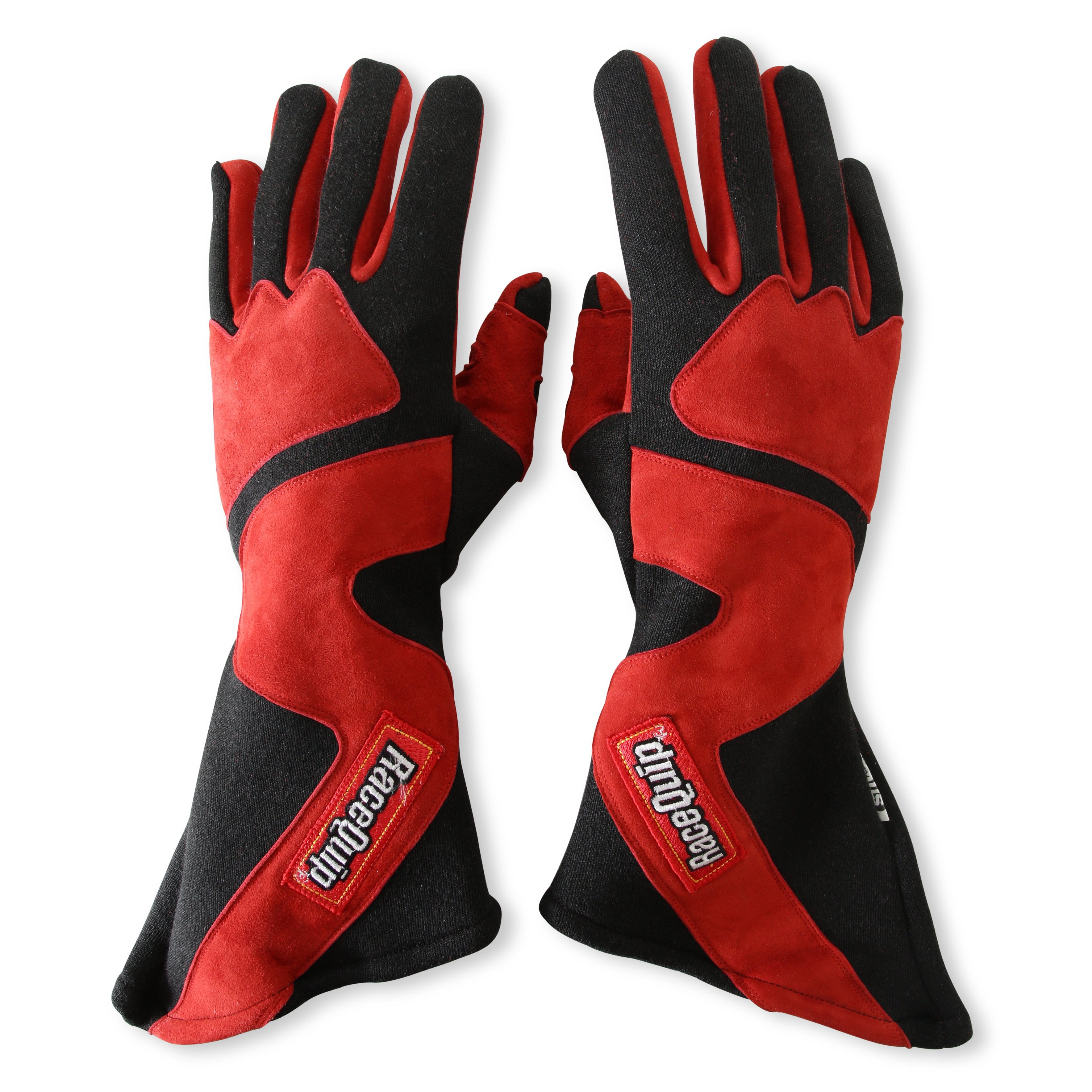 RaceQuip 358103RQP 358 Series Driving Gloves - SFI 3.3/5 - Red/Black - Medium