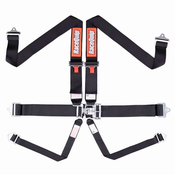 RaceQuip 712002RQP 6 Point Harness Latch/Link SFI 16.1 Pull Down Adjust Black