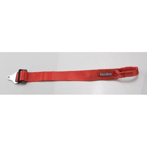RaceQuip 898148RQP Tow Hook Strap Loop 2 in Adjustable 7-24 in Long 3500 lb Red