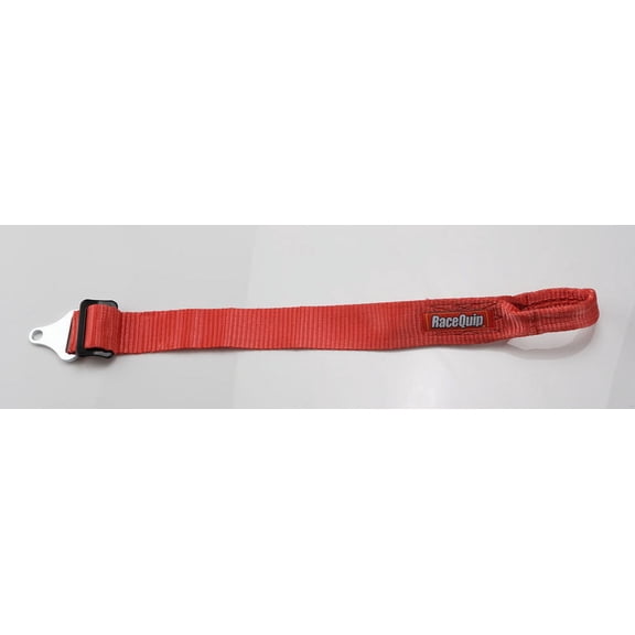RaceQuip 898148RQP Tow Hook Strap Loop 2 in Adjustable 7-24 in Long 3500 lb Red