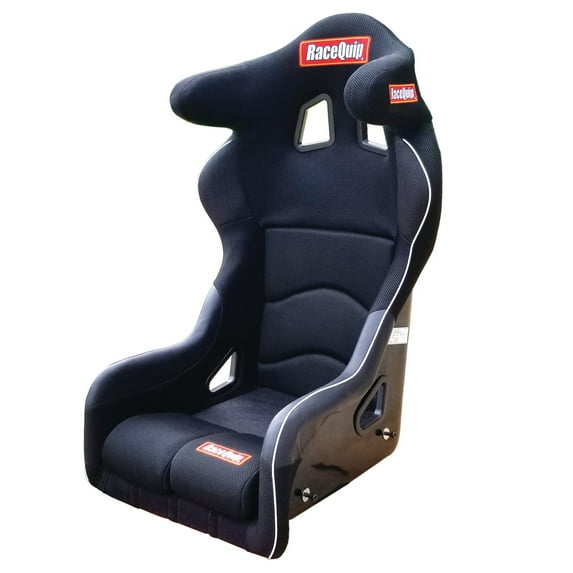 RaceQuip 96995599RQP Seat Non-Reclining FIA 16 in Harness Openings Fiberglass Black Fabric