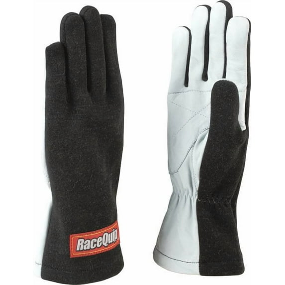 RaceQuip RQP 350005 RQP 350 Series Driving Gloves Single Layer Black/White Large