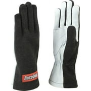 RaceQuip RQP 350006 RQP 350 Series Driving Gloves- Single Layer Black/White XL