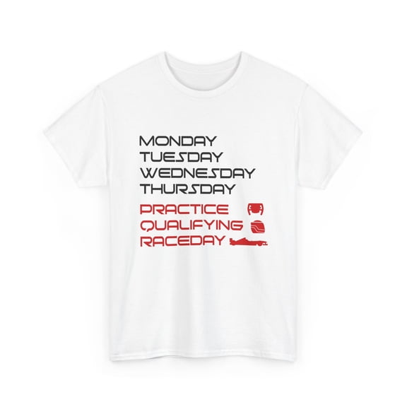 Raceday Inspired T-Shirt | Sunday Racing Unisex Cotton Tee (White, S)