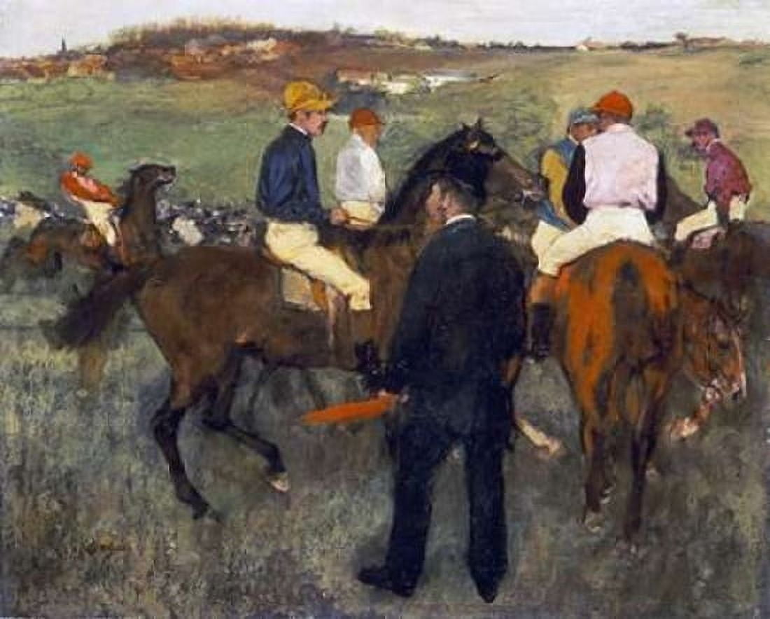 Racehorses - Leaving The Weighing Canvas Art - Edgar Degas (20 x 24)