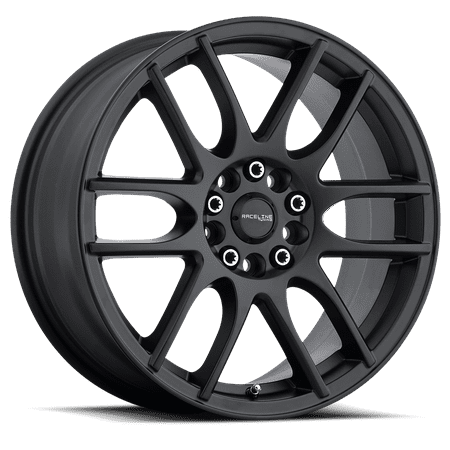 Raceline 141B-Mystique 18" Cast Aluminum Wheel, MYSTIQUE BLACK 18X7.5 5X114.3/5X127 +42mm Fits select: 2012-2016 HONDA CIVIC LX, 2016-2019 TOYOTA RAV4 LE