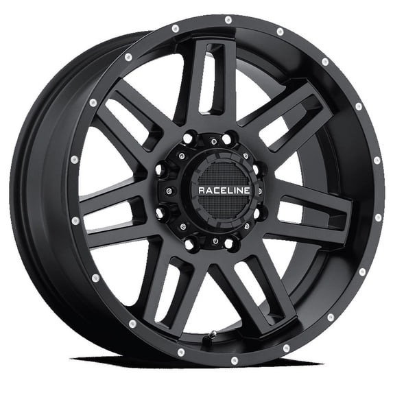 Raceline 931B-INJECTOR 16" Cast Aluminum Wheel, INJECTOR BLACK 16X8 8X170mm 0mm Fits select: 1999-2004 FORD F250 SUPER DUTY, 2004 FORD F350 SUPER DUTY
