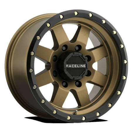 Raceline 935BZ-DEFENDER 17" Cast Aluminum Wheel, DEFENDER BRONZE 17X9 8X165.1 -12mm Fits select: 2003-2005 HUMMER H2, 2003-2008 DODGE RAM 3500 ST/SLT