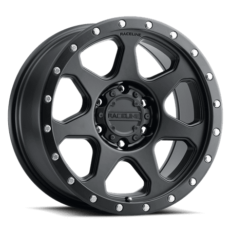 Raceline 949B-7X 17" Cast Aluminum Wheel, 7X SATIN BLACK 17X8.5 6X135 +18mm