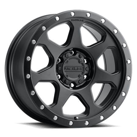 Raceline 949B-7X 17" Cast Aluminum Wheel, 7X SATIN BLACK 17X8.5 6X139.7 +18mm Fits select: 2015-2018 CHEVROLET SILVERADO K1500 LT, 2014 CHEVROLET SILVERADO K1500