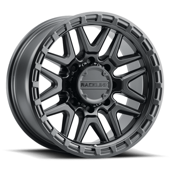 Raceline 953B-KRANK 18" Cast Aluminum Wheel, KRANK SATIN BLACK 18X9 8X165.1 +18mm Fits select: 1994-2002 DODGE RAM 2500, 2003-2005 DODGE RAM 2500 ST/SLT