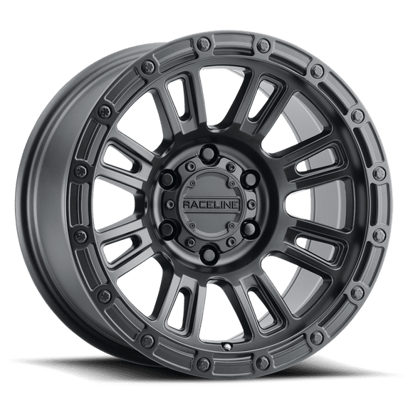 Raceline 956B-COMPASS 17" Cast Aluminum Wheel, COMPASS SATIN BLACK 17X9 8X170 -12mm