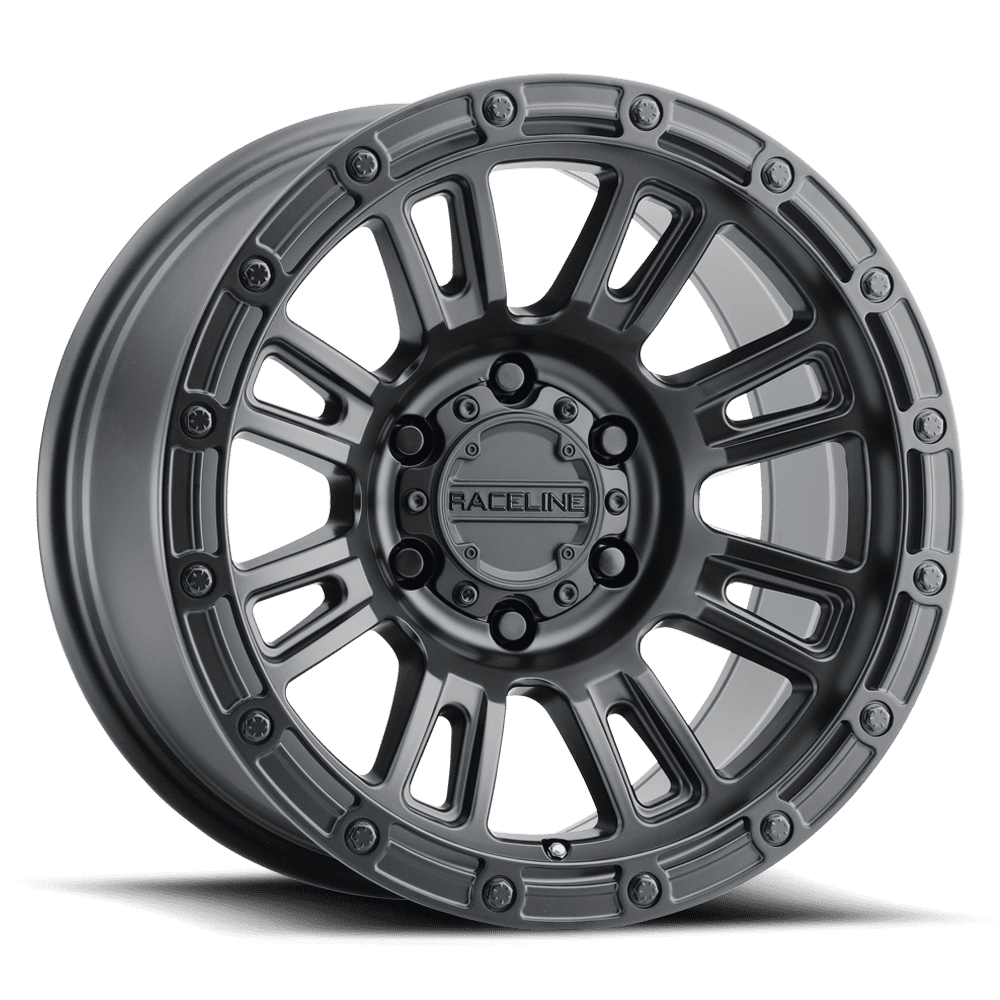 Raceline 956B-COMPASS 18" Cast Aluminum Wheel, COMPASS SATIN BLACK 18X9 6X139.7 -12mm