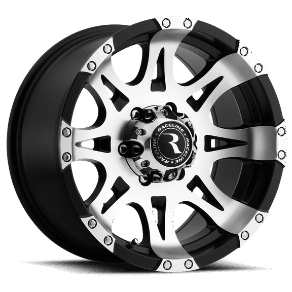 Raceline 982-RAPTOR 17" Cast Aluminum Wheel, RAPTOR MIRROR/BLACK 17X9 6X135 +06mm