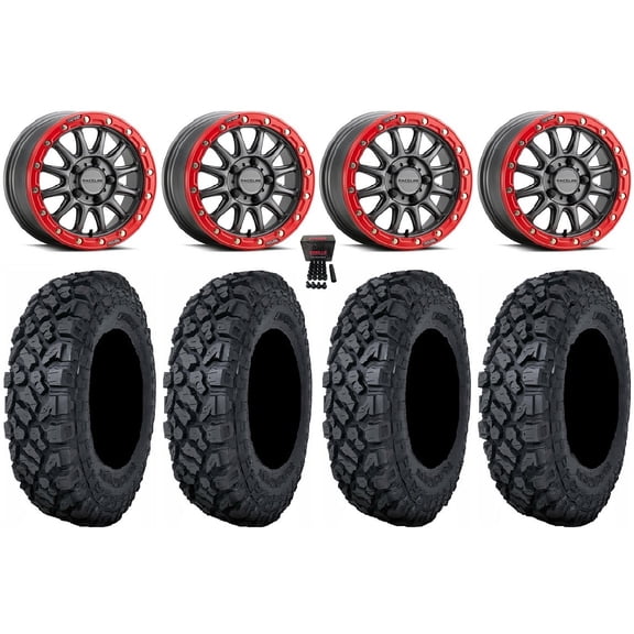 Raceline Alpha 15" Wheels Gm +25mm 32" Klever X/T Tires Polaris RZR Turbo R & Pro R Ranger 1500 Xpedition