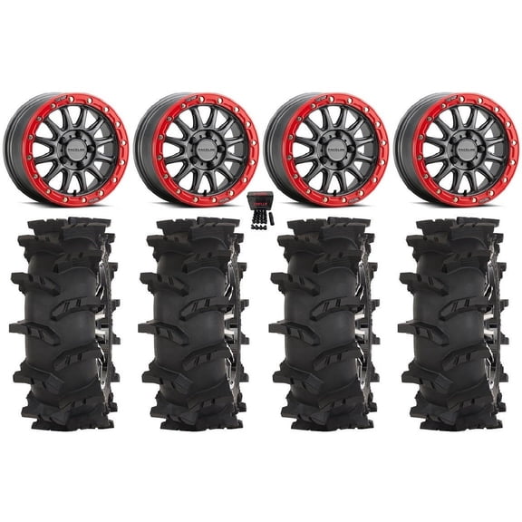 Raceline Alpha 15" Wheels Gm +25mm 33" Outlaw Max Tires Polaris RZR Turbo R & Pro R Ranger 1500 Xpedition