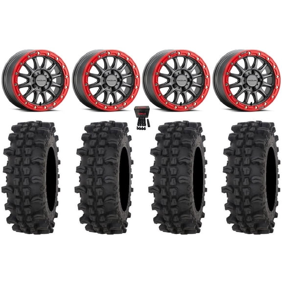 Raceline Alpha 15" Wheels Gm +53mm 32" ACP Tires Polaris RZR Turbo R & Pro R Ranger 1500 Xpedition