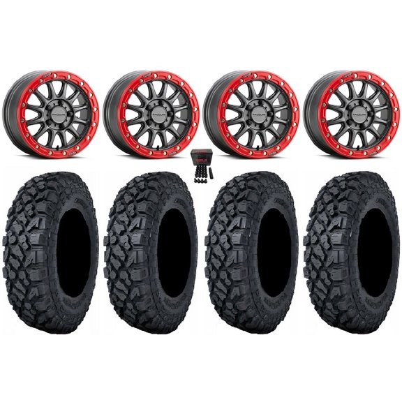 Raceline Alpha 15" Wheels Gm +53mm 32" Klever X/T Tires Polaris RZR Turbo R & Pro R Ranger 1500 Xpedition
