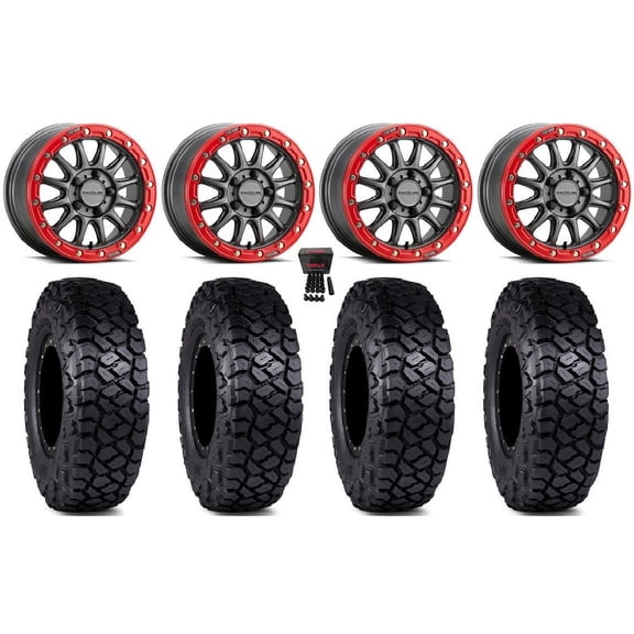 Raceline Alpha 15" Wheels Gm +53mm 35" Intersect Tires Polaris RZR Turbo R & Pro R Ranger 1500 Xpedition