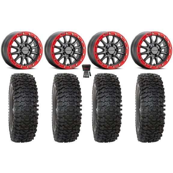 Raceline Alpha 15" Wheels Gm +53mm 37" RC500S Sticky Tires Polaris RZR Turbo R & Pro R Ranger 1500 Xpedition