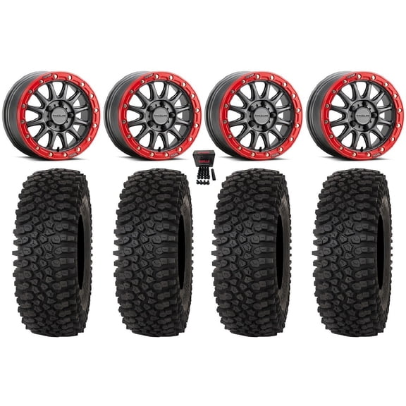 Raceline Alpha 15" Wheels Gm +53mm 37" Roctane STX Tires Polaris RZR Turbo R & Pro R Ranger 1500 Xpedition