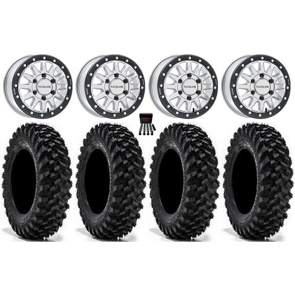 Raceline Alpha Bdlk 15x6.5 Wheels Si 30" Warrior XT Tires Can-Am Maverick R