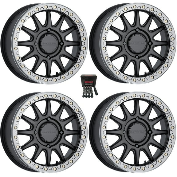 Raceline Alpha Beadlock 17" Wheels Gunmetal (+25mm) Kawasaki Teryx Mule