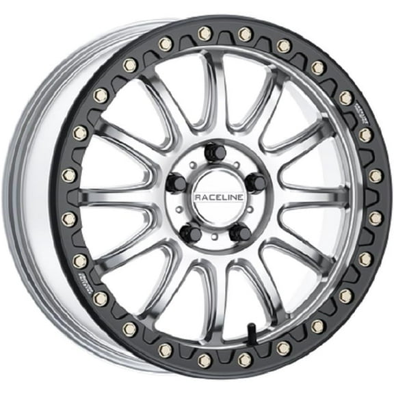 Raceline Alpha Beadlock 17x7 UTV Wheel - Silver/Black (5x4.5) +25mm