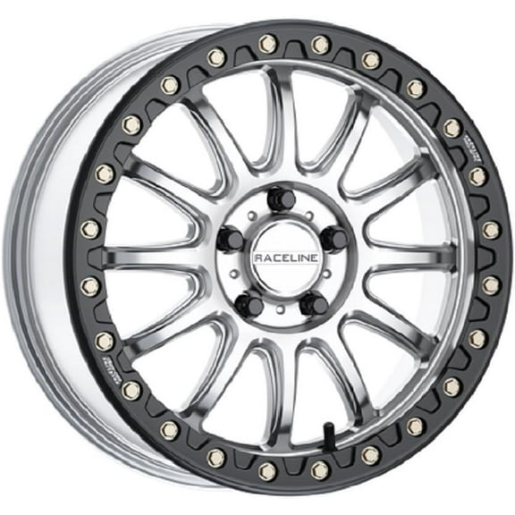 Raceline Alpha Beadlock 17x7 UTV Wheel - Silver/Black (5x4.5) +40mm