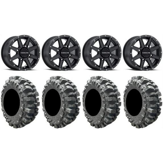 Raceline Hostage 14" Black Wheels 27" Bogger Tires Polaris RZR XP 1000 / PRO XP / Ranger XP 900/1000