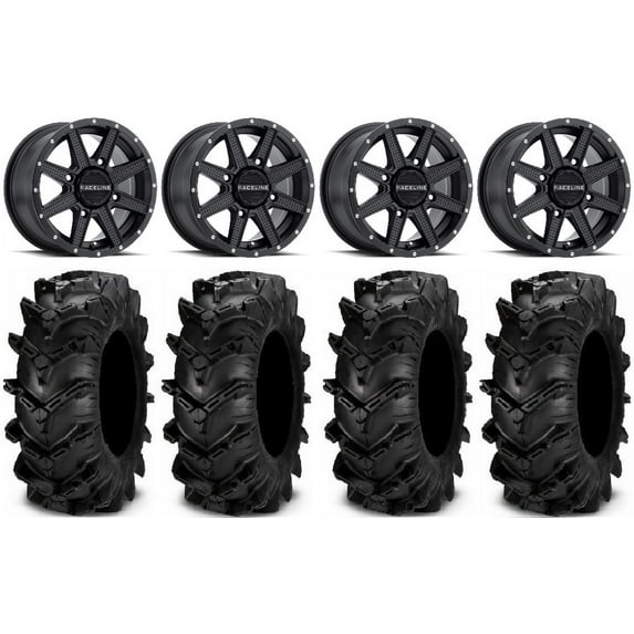 Raceline Hostage 14" Black Wheels 28" Cryptid Tires Polaris RZR XP 1000 / PRO XP / Ranger XP 900/1000
